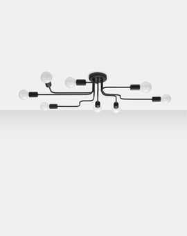 Ljuskrona VECTOR 8 svart + 8x LED-lampa E27 4000K Kall 7,5W 650lm