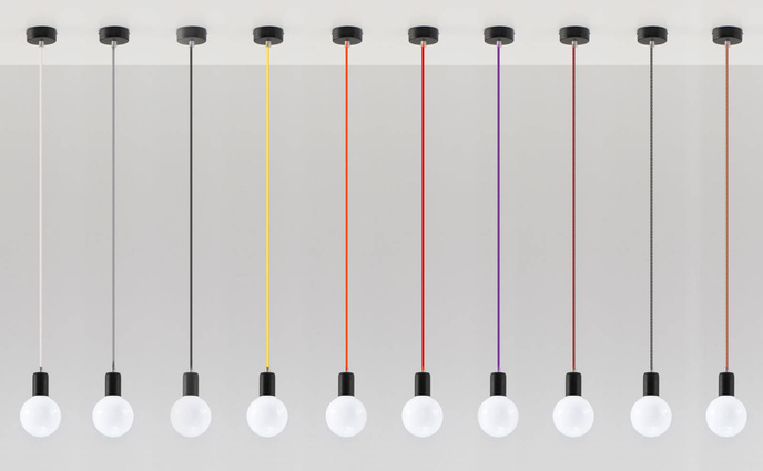 EDISON taklampa svart + 1x LED-lampa E27 3000K varm 7,5W 620lm