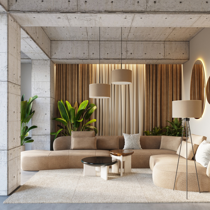 Golvlampa NEVIA beige