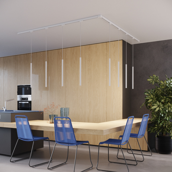 Pendellampa, 8-punkts, 3-fas strömskenesystem, PASTELO