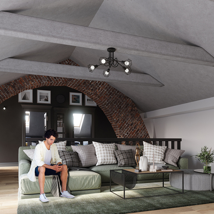 Plafond ARTEMIS 3 svart + 3x LED-lampa E14 3000K varm 7,5W 620lm