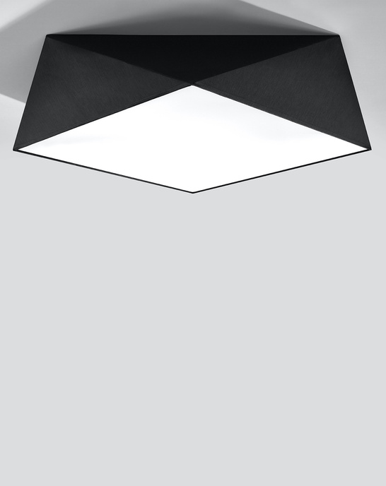 Plafond HEXA 45 BLACK + 3x LED-lampa E27 4000K Kall 7,5W 650lm