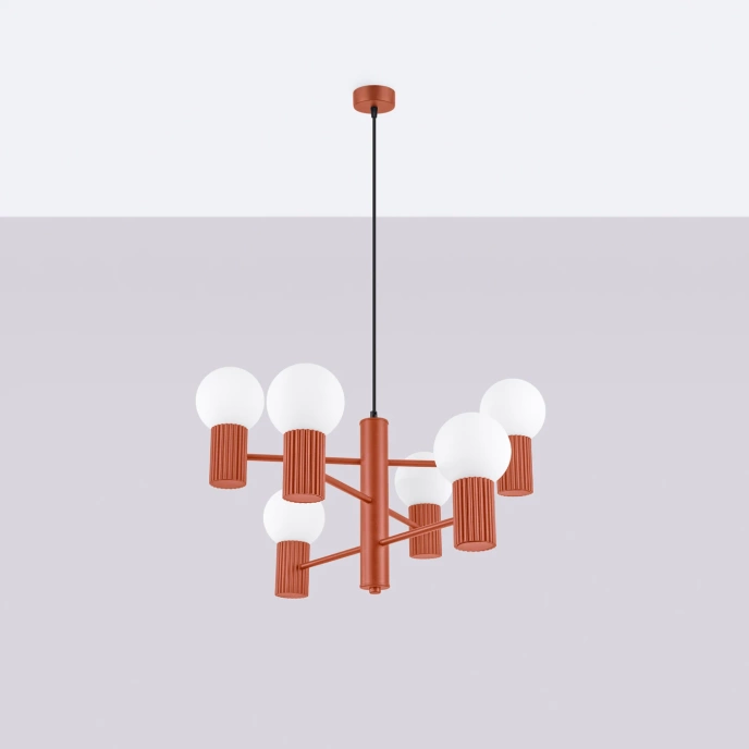 Ljuskrona HALO 6 röd ochra