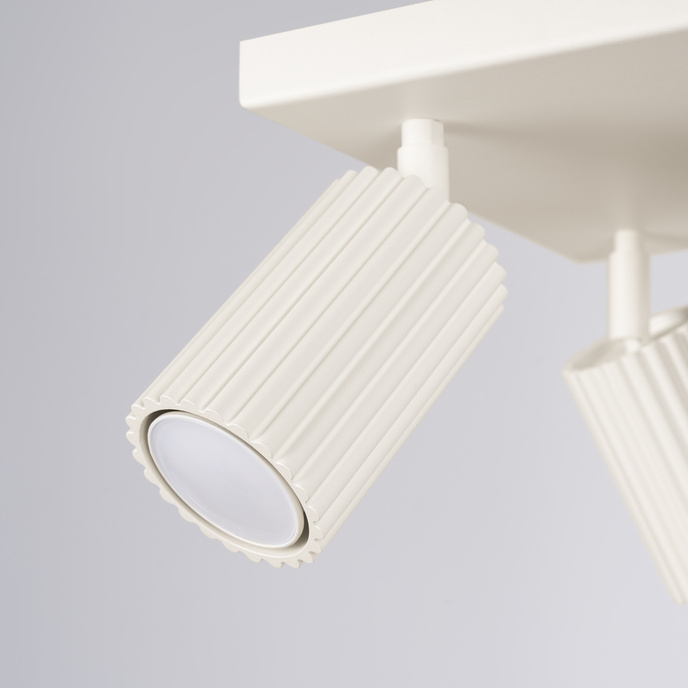 Plafond KARBON 4 beige + 4x LED-lampa GU-10 4000K Kall 7W 530lm