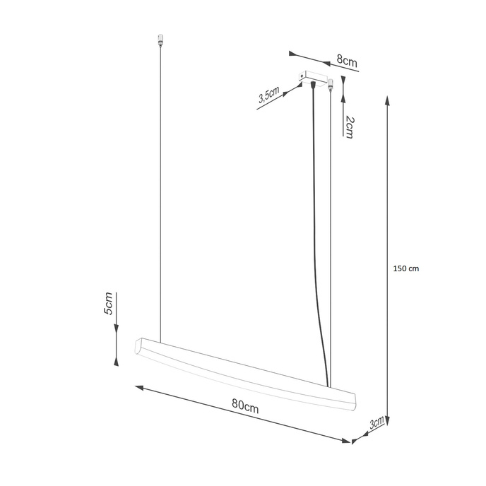 JORUN 80 svart LED 3000K taklampa
