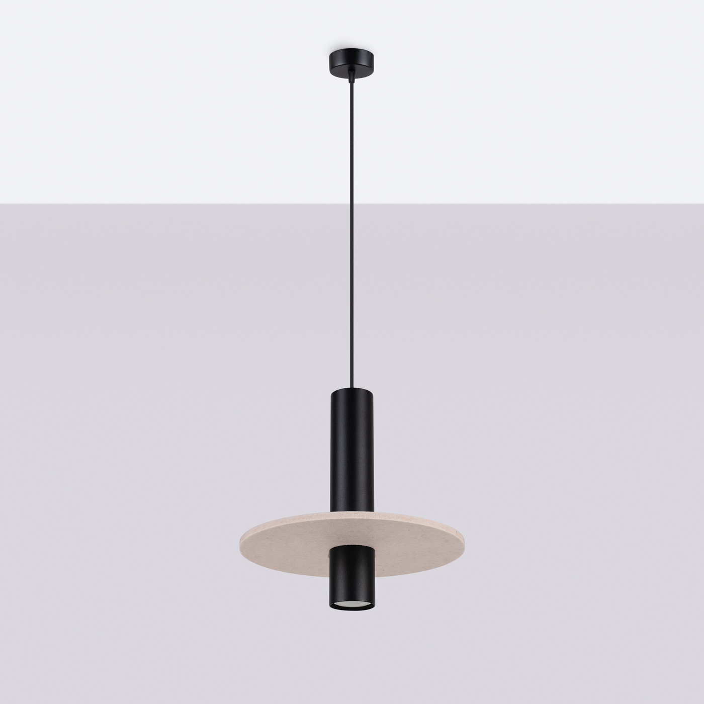Taklampa PELTA 1 svart/beige