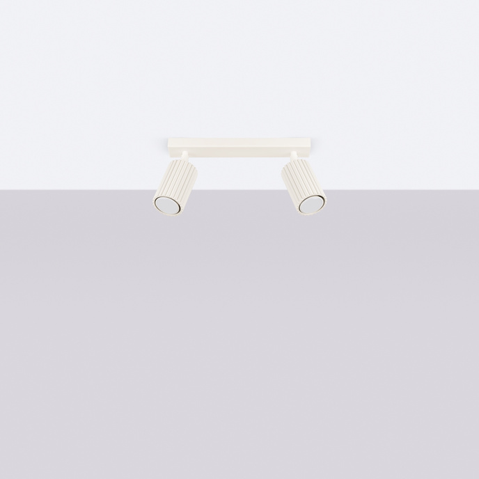 Plafond KARBON 2 beige + 2x LED-lampa GU-10 4000K Kall 7W 530lm