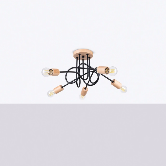 Ljuskrona EMBER 5 schwarz