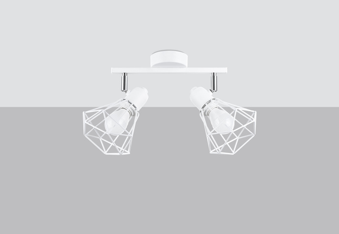 Plafond ARTEMIS 2 vit + 2x LED-lampa E14 4000K Kall 7,5W 680lm