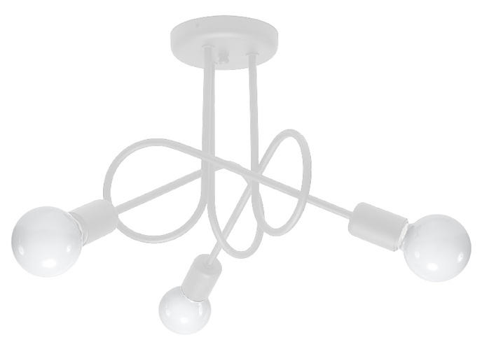 Ljuskrona SUPEŁ 3 vit + 3x LED-lampa E27 3000K varm 7,5W 620lm