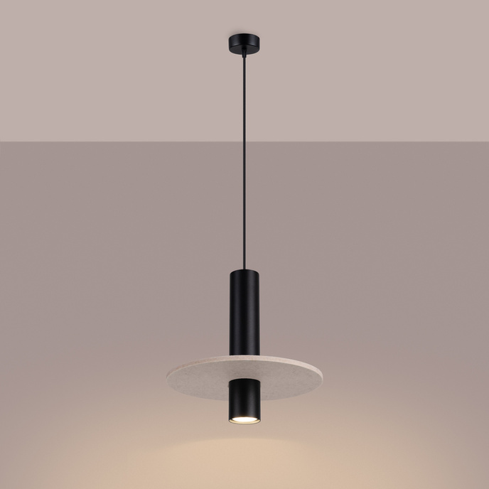 Taklampa PELTA 1 svart/beige