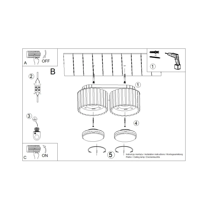 Taklampa AURA 2 ultramarin Gx53