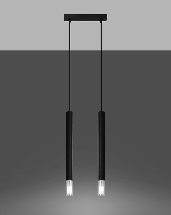 WEZYR 2 pendellampor svart + 2x LED-lampa G9 3000K varm 4,5W 510lm