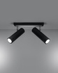 Plafond DIREZIONE 2 svart + 2x LED-lampa GU-10 3000K varm 7W 620lm
