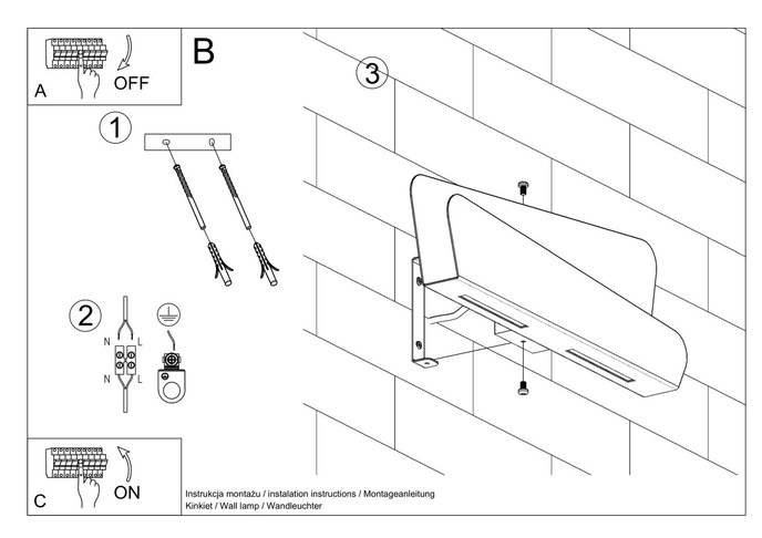Vägglampa BASCIA vit + 2x LED-lampa G9 4000K kall 4,5W 530lm
