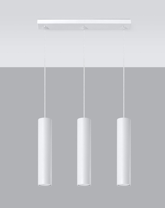 LAGOS 3 taklampor vit + 3x LED-lampa GU-10 4000K kall 7W 630lm