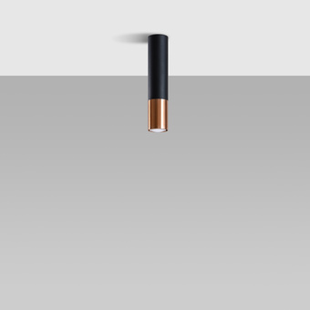 Taklampa LOOPEZ svart/koppar