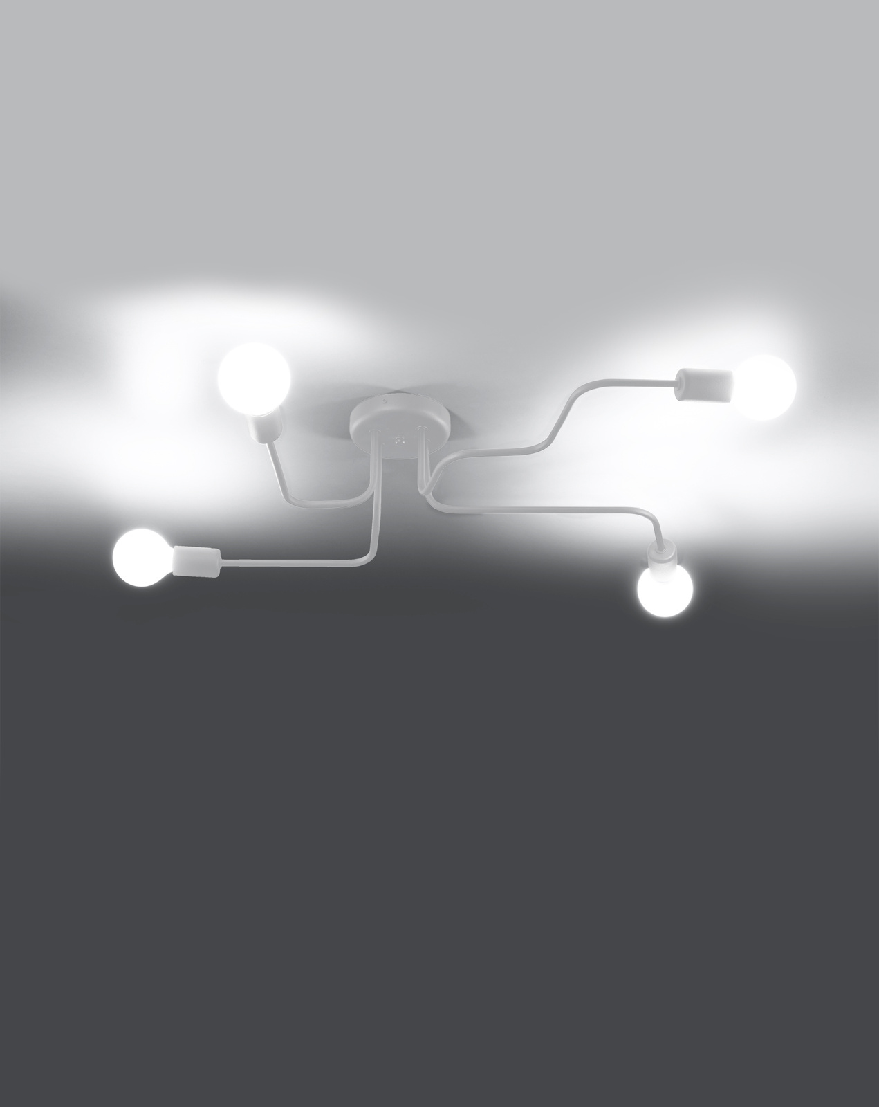 Ljuskrona HECTOR 4 vit + 4x LED-lampa E27 4000K kall 7,5W 650lm