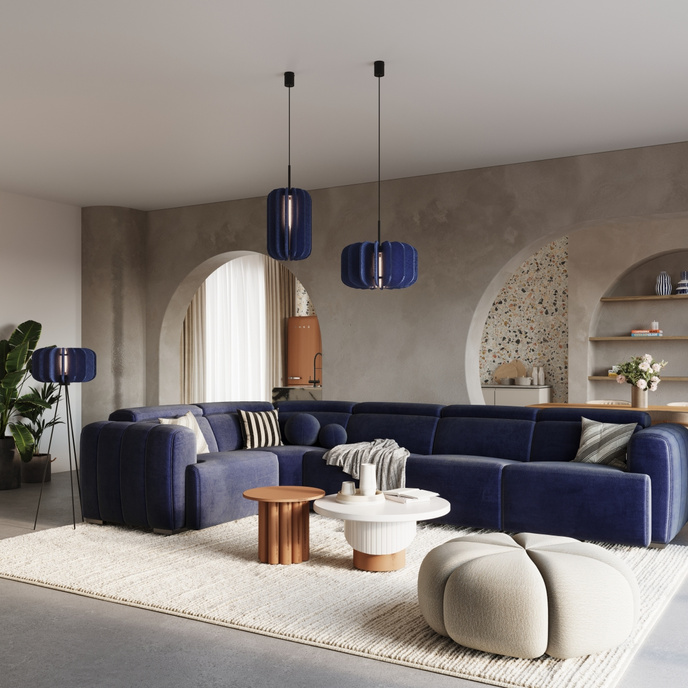 Golvlampa MULA 45 marinblå