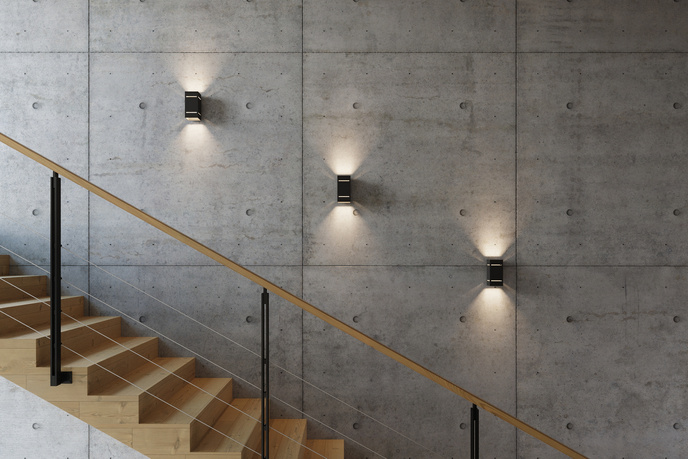 Vägglampa BLOCCO svart + 1x LED-lampa G9 4000K Cold 4,5W 530lm