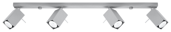 Plafond MERIDA 4L grå + 4x LED-lampa GU-10 4000K kall 7W 630lm