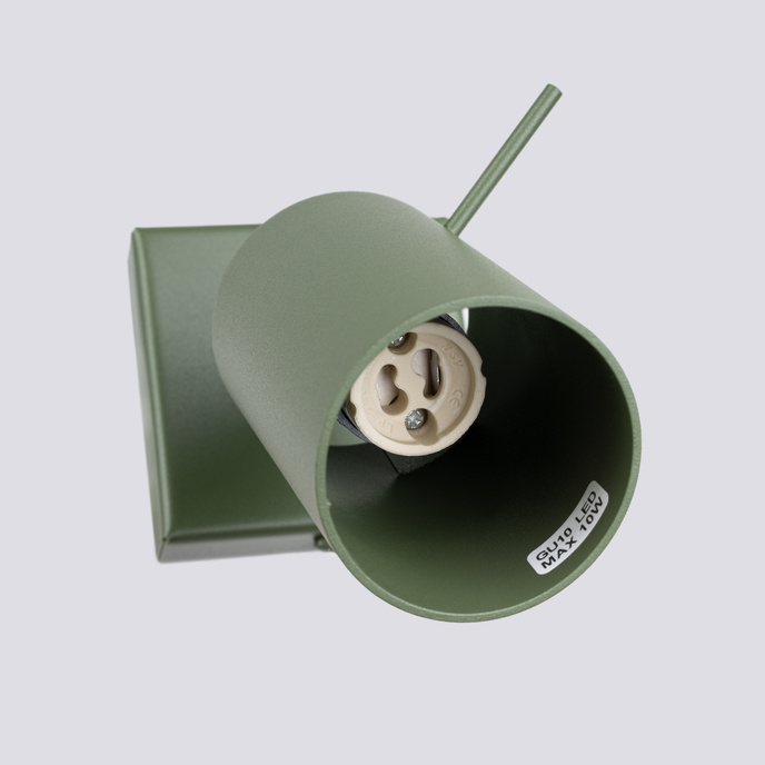 Vägglampa RING olivgrön + 1x LED-lampa GU-10 4000K Cold 7W 530lm