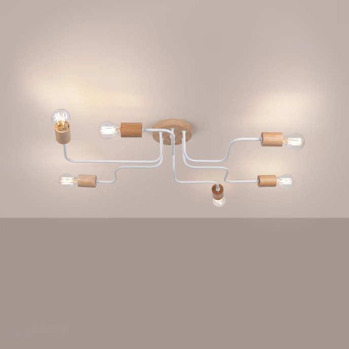 Ljuskrona TIMBO 6 vit