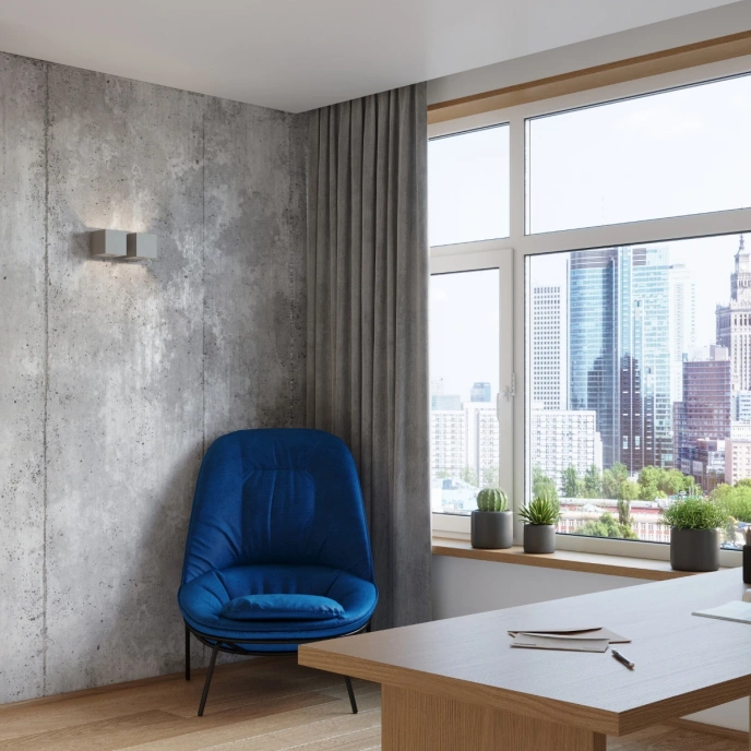 Vägglampa QUAD 2 grå