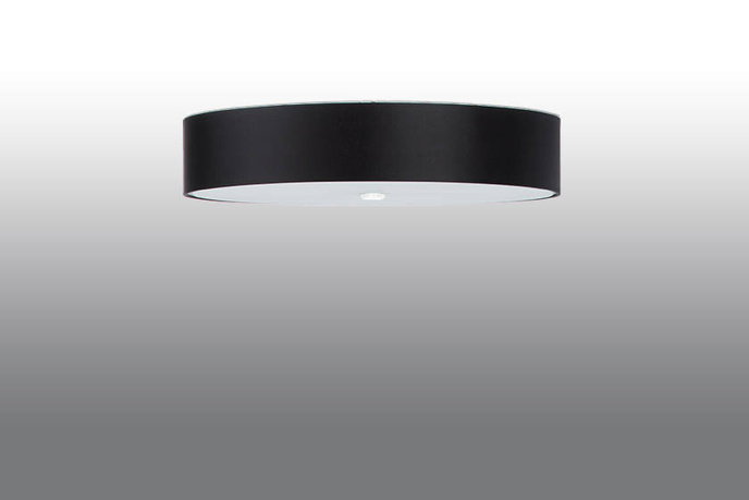 Plafond SKALA 70 svart + 6x LED-lampa E27 3000K varm 7,5W 620lm