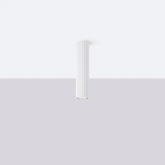 Plafond KARBON 30 vit +1x LED-lampa GU-10 4000K Kall 7W 530lm