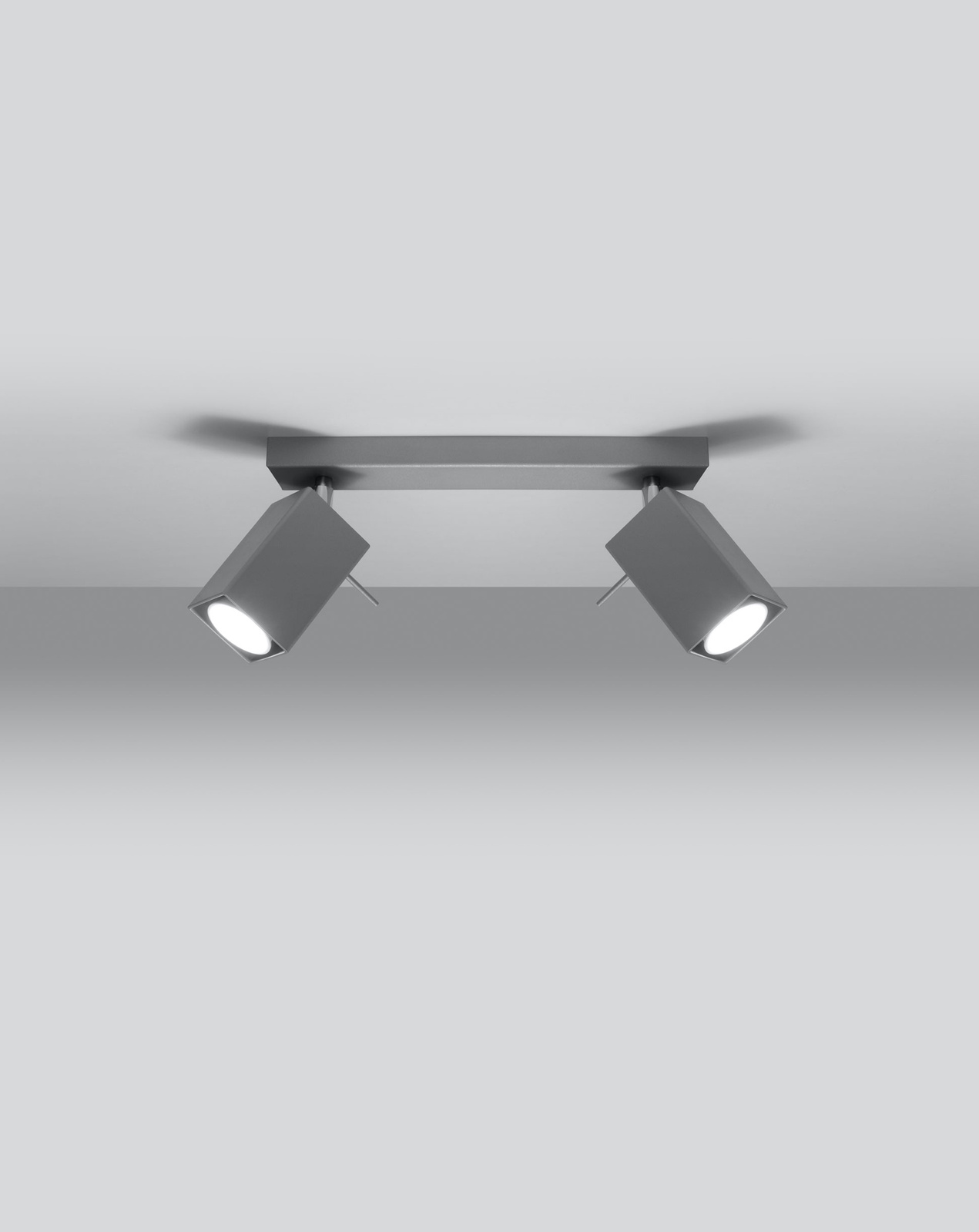 Plafond MERIDA 2 grå + 2x LED-lampa GU-10 4000K Kall 7W 630lm