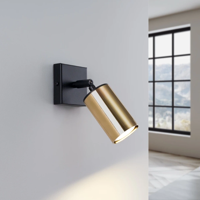 Vägglampa WINX svart/guld