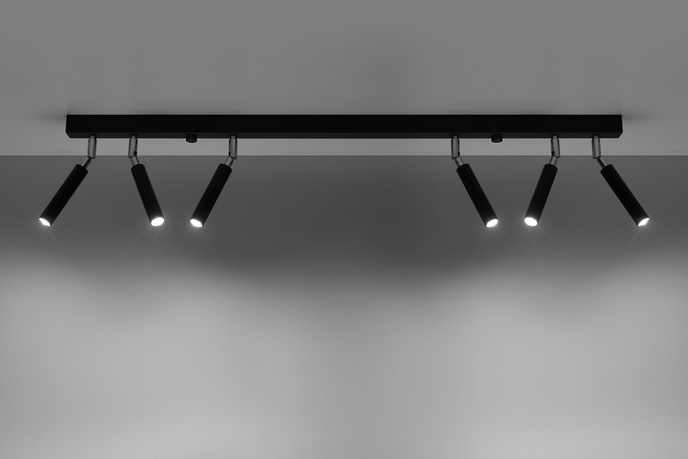 Plafond EYETECH 6 svart + 6x LED-lampa G9 4000K kall 4,5W 530lm