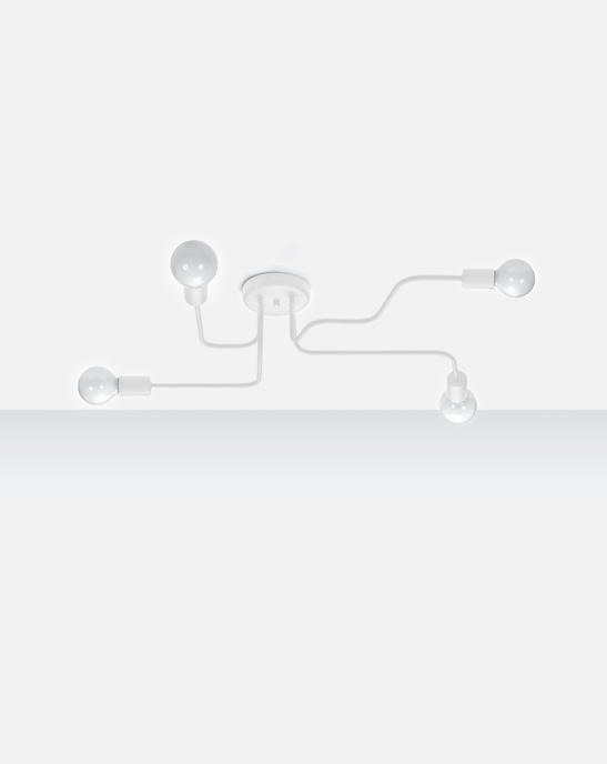 Ljuskrona HECTOR 4 vit + 4x LED-lampa E27 3000K varm 7,5W 620lm