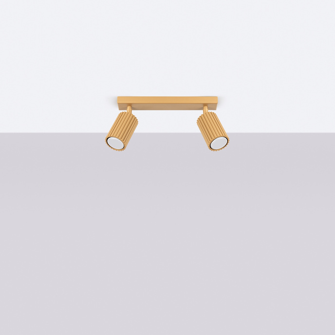 Plafond KARBON 2 guld + 2x LED-lampa GU-10 3000K varm 7W 510lm