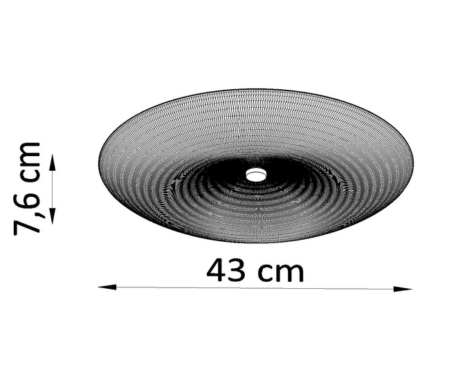Plafond FUSION 430 + 4x LED-lampa E27 4000K Kall 7,5W 650lm