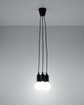 DIEGO 3 pendellampa svart + 3x LED-lampa E27 4000K Cold 7,5W 650lm