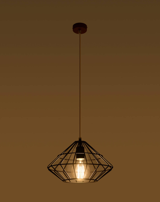 UMBERTO taklampa svart + 1x LED-lampa E27 3000K varm 7,5W 620lm