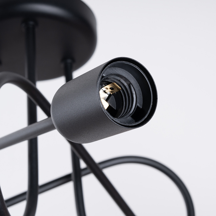 Ljuskrona SUPEŁ 3 svart = 3X LED-lampa E27 3000K 7W 760lm