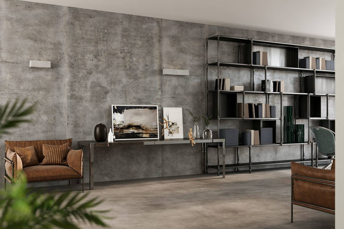 Vägglampa VEGA 30 betong + 1x LED-lampa E27 4000K Cold 7,5W 650lm