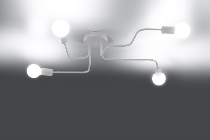 Ljuskrona HECTOR 4 vit + 4x LED-lampa E27 3000K varm 7,5W 620lm