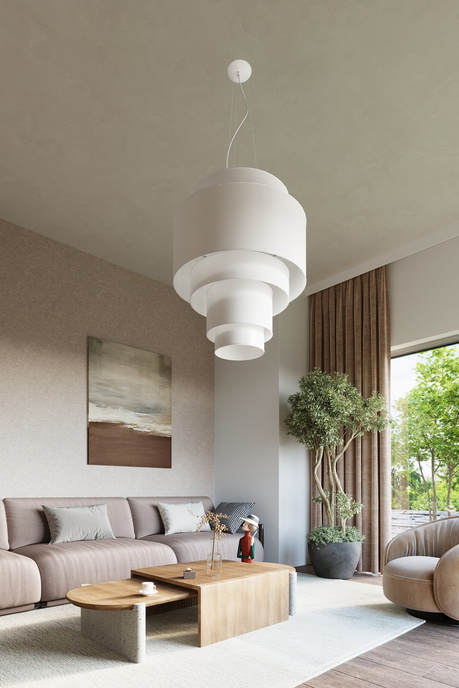 Ljuskrona REFLEXION 50 vit + 5x LED-lampa E27 3000K varm 7,5W 620lm