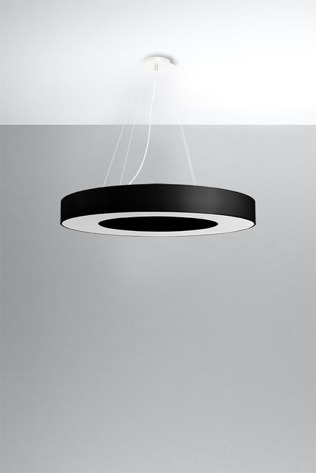 Ljuskrona SATURNO SLIM 70 svart + 6x LED-lampa E27 4000K Kall 7,5W 650lm