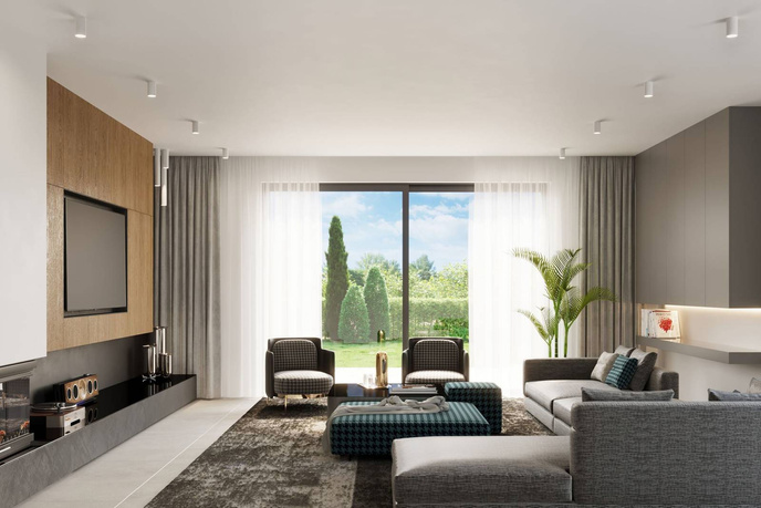 Plafond LAGOS 30 vit + 1x LED-glödlampa GU-10 4000K kall 7W 630lm