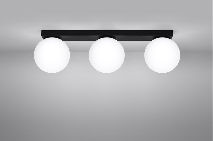 Plafond YOLI 3 svart + 3x LED-lampa G9 3000K varm 4,5W 450lm