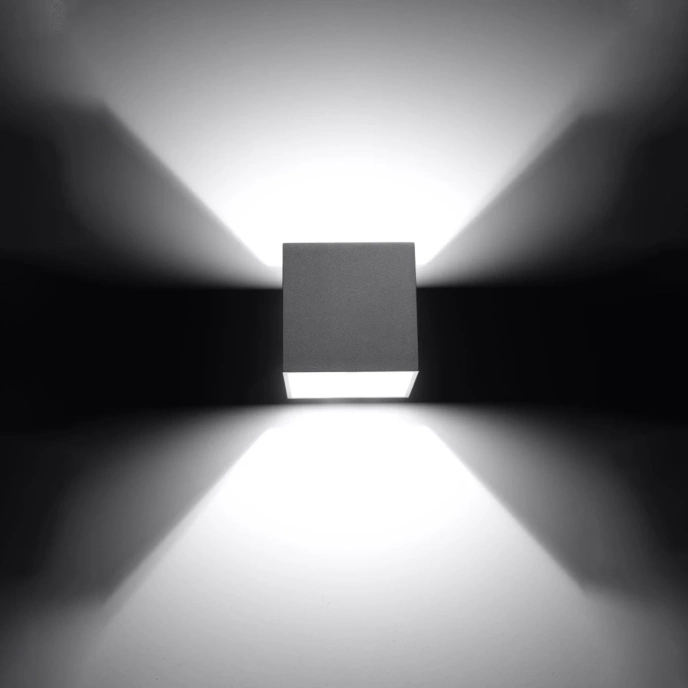 Vägglampa QUAD 1 grå