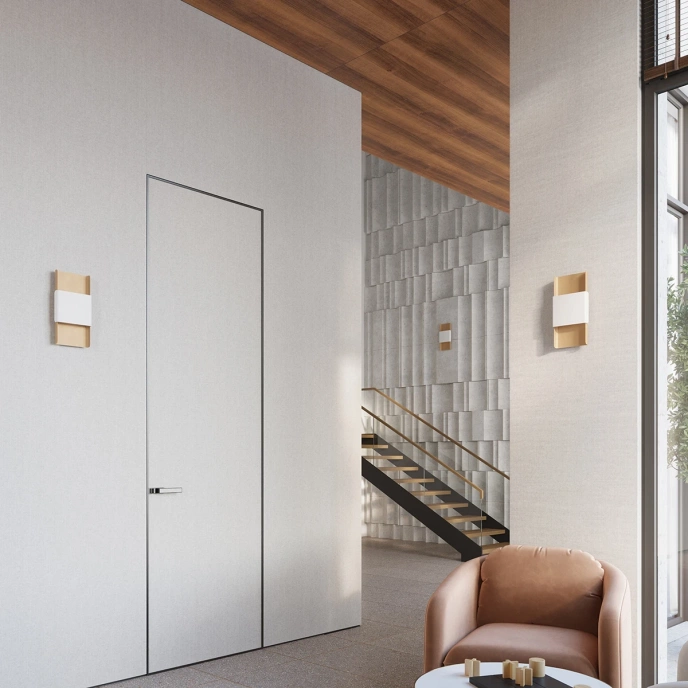 Vägglampa DURLIN guld/vit