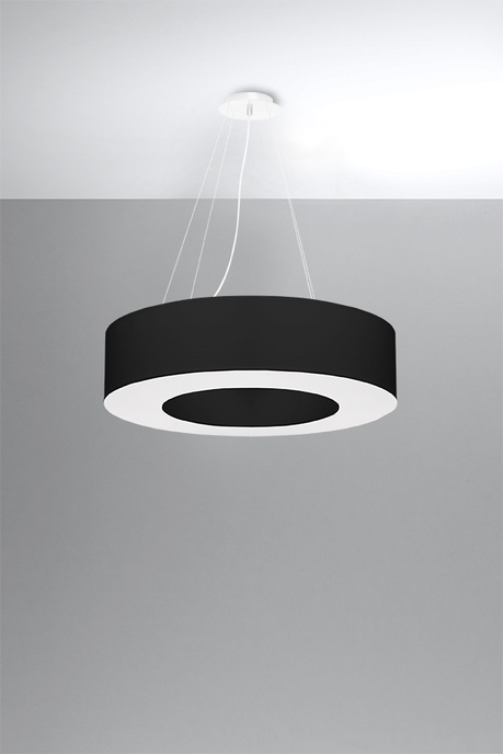 Ljuskrona SATURNO 70 svart + 6x LED-lampa E27 3000K varm 7,5W 620lm