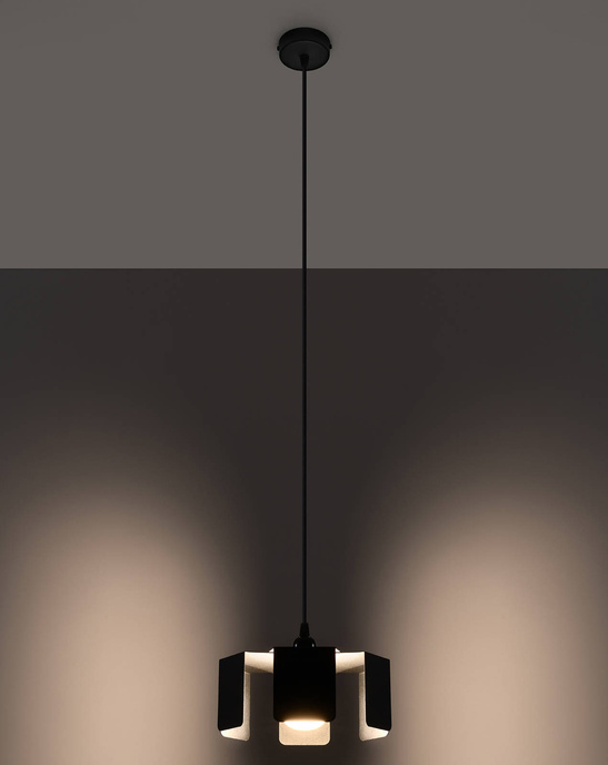 TULIP taklampa svart + 1x LED-lampa E27 4000K Cold 7,5W 650lm