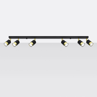 Taklampa NERO 6 svart/guld